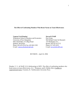 1 The Effect of Confronting Members Who Break Norms on Team