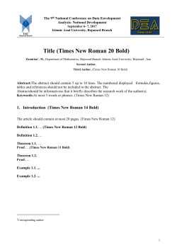 Title (Times New Roman 20 Bold)