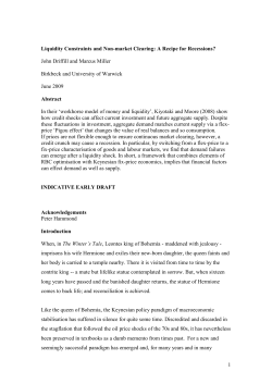 Liquidity Constraints and Non-market Clearing: A Recipe for