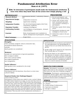 Fundamental Attribution Error