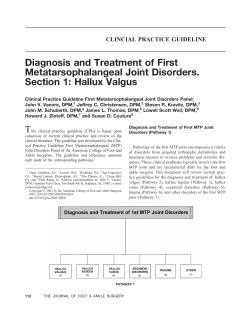 Diagnosis and Treatment of First Metatarsophalangeal Joint