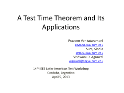 Test Time Theorem And Applications