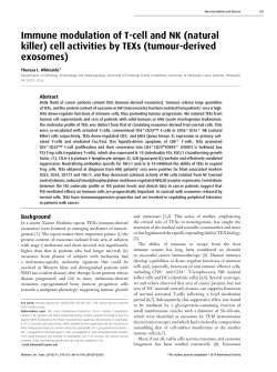 cell activities by TEXs (tumour-derived exosomes)