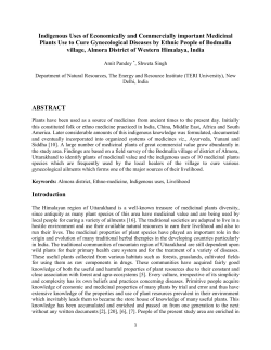 Indigenous Uses of Economically and Commercially important