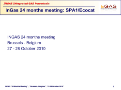 InGas 24 months meeting: SPA1/Ecocat