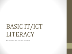 BASIC IT/ICT LITERACY