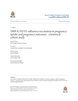 uptake and pregnancy outcomes - e-publications@RCSI