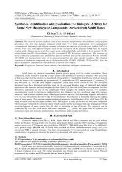 Synthesis, Identification and Evaluation the