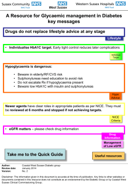 A Resource for Glycaemic management in Diabetes key messages