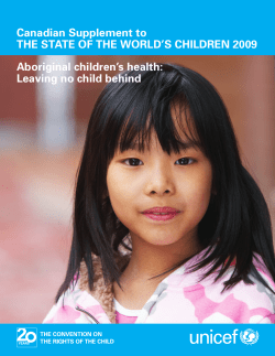 Leaving no child behind Canadian Supplement to THE STATE