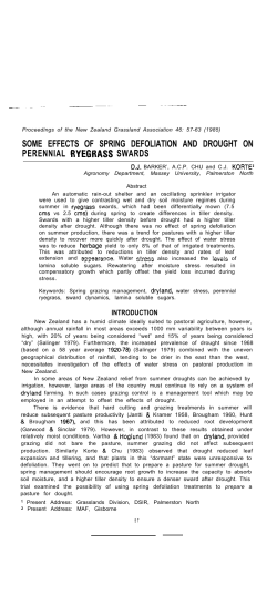 Some effects of spring defoliation and drought on perennial ryegrass