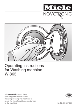 Operating instructions for Washing machine W 863