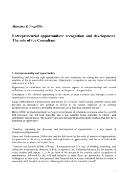 OR - Opportunity Recognition