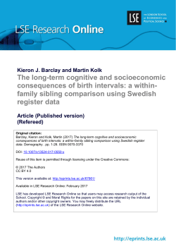 The Long-Term Cognitive and Socioeconomic Consequences of