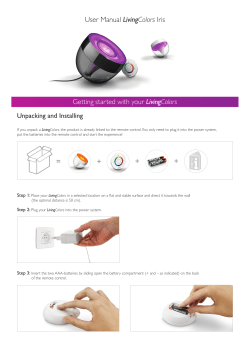 User Manual LivingColors Iris Getting started with your