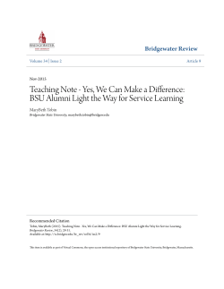 Teaching Note - Yes, We Can Make a Difference: BSU Alumni Light
