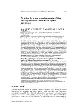 New data for water - School of GeoSciences