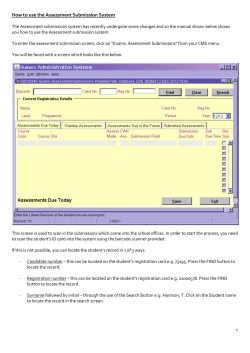 How to use the Assessment Submission System