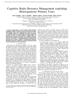 Cognitive Radio Resource Management Exploiting Heterogeneous