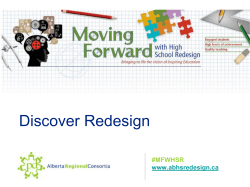 Discover Redesign - Moving Forward With High School Redesign