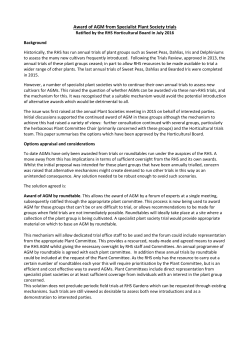 Plant Societies and Award of AGM paper