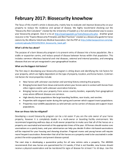 February 2017: Biosecurity knowhow