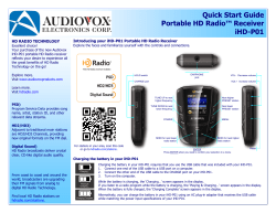 Quick Start Guide Portable HD Radio&trade; Receiver iHD-P01