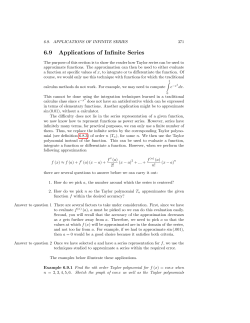 6.9 Applications of Infinite Series