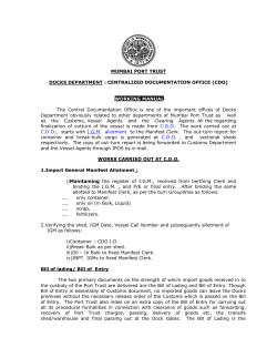 Bill of Entry - Mumbai Port Trust