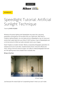 Speedlight Tutorial: Artificial Sunlight Technique from Nikon