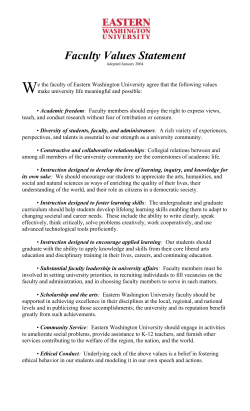 Faculty Values Statement