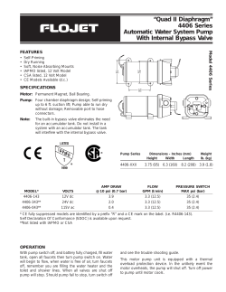 &ldquo;Quad II Diaphragm&rdquo; Models4406 Series Automatic Water