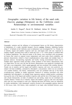 Geographic variation in life history of the sand crab