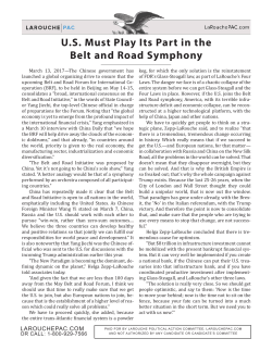 US Must Play Its Part in the Belt and Road Symphony