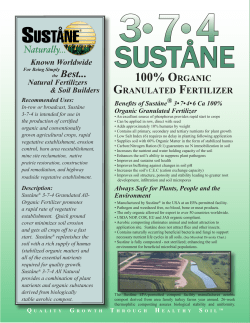 Sustane 3-7-4 Organic Granulated Fertilizer Specification
