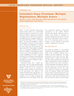 Colombia`s Peace Processes: Multiple Negotiations