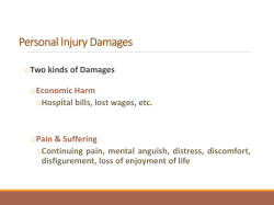 General Damages Measures in Contract Situations