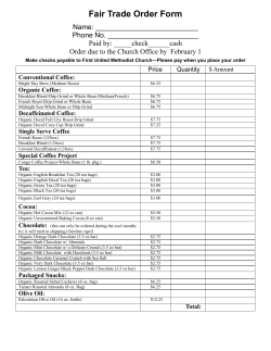 Fair Trade Order Form