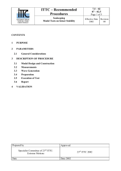 procedure for model tests on intact stability