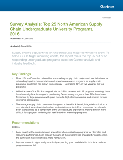 Top 25 North American Supply Chain Undergraduate University