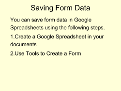 Saving Form Data in a Google Spreadsheet