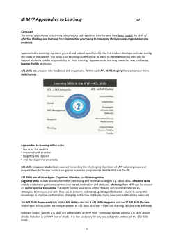 Student Self-assessment of ATL Skills