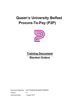 Blanket Orders - Queen`s University Belfast