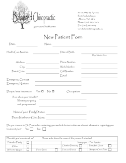 New Patient Form - Balanced Chiropractic