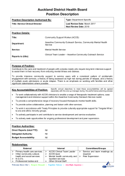 Auckland District Health Board Position Description