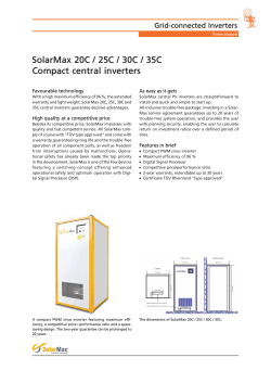SolarMax 20C / 25C / 30C / 35C Compact central inverters