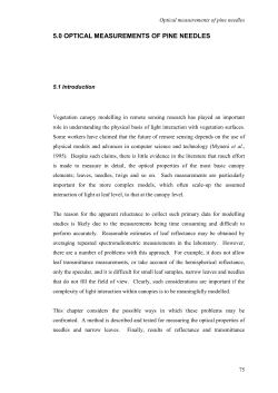 5.0 optical measurements of pine needles