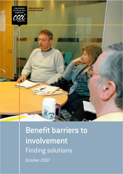 Benefit barriers to involvement - finding solutions (full version)