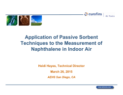 Application of Passive Sorbent Techniques to the