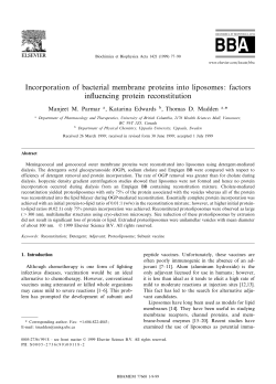 Incorporation of bacterial membrane proteins into